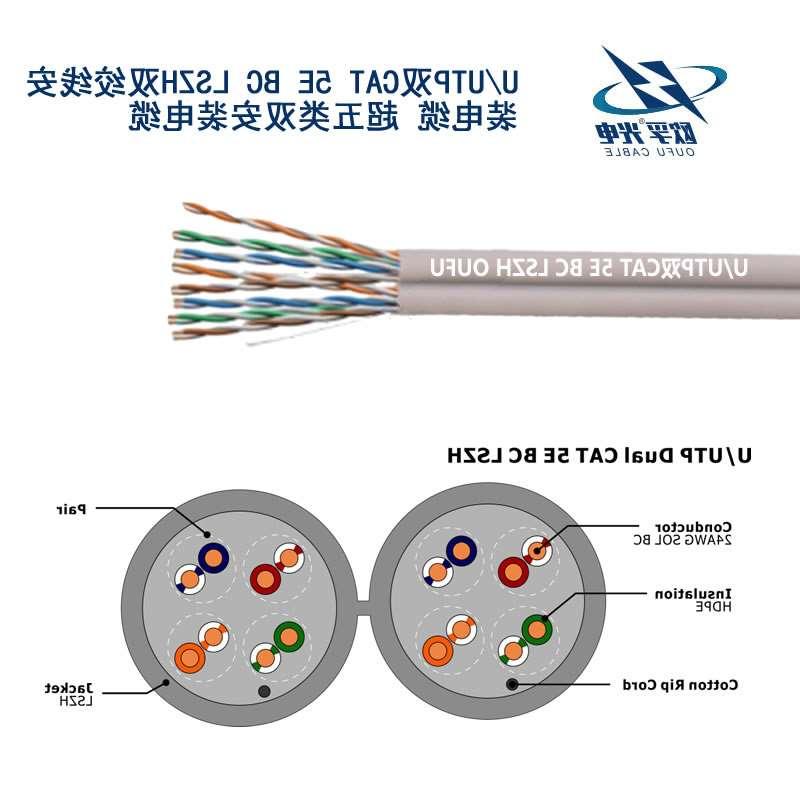 U/UTP超五类双4对非屏蔽电缆(24AWG)